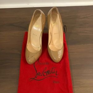 Louboutin nude 4 inch wedges. Comes with dust bag. Size 38.5.